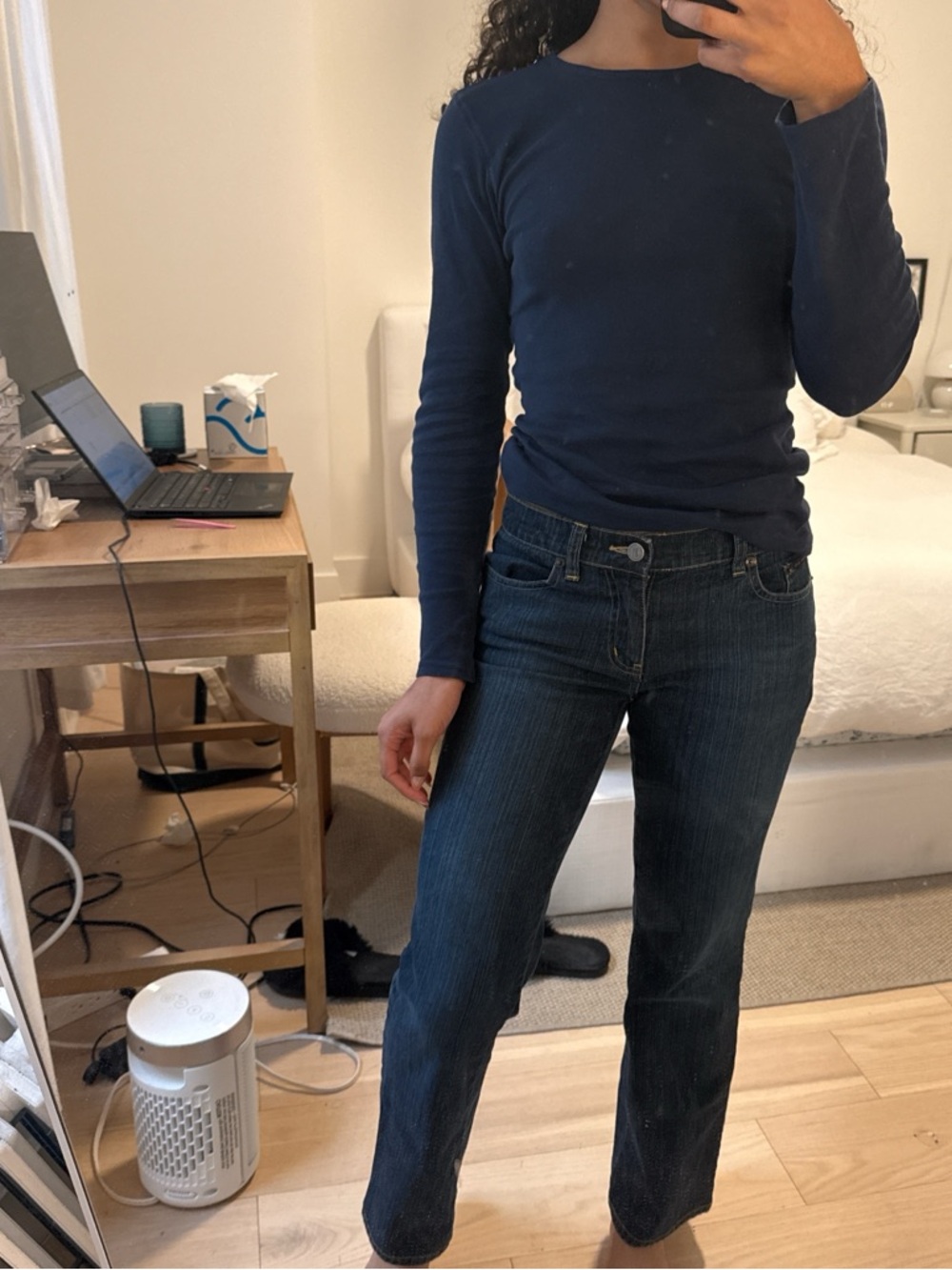 New York & Company Navy Boot-Cut Jeans